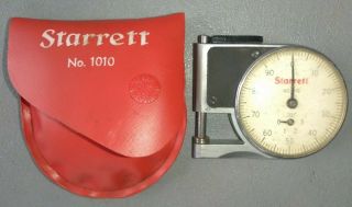 Starrett No.  1010 1010 Dial Indicator Pocket Gage With Case Vintage