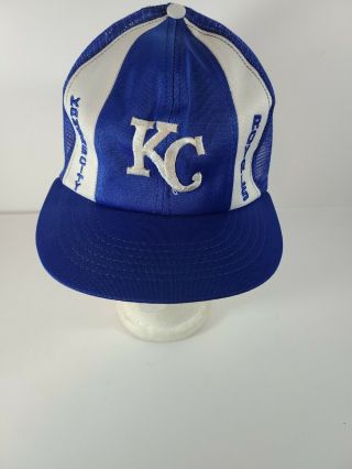 Vintage Kansas City Royals Snapback Mesh Trucker Hat Kc Baseball Cap Mlb