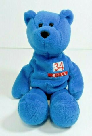 Vintage 1998 Limited Treasures Thomas 34 Bills Stuffed Plush Bear Blue