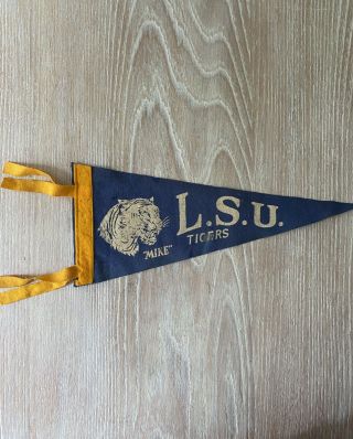Vintage Louisiana State University Lsu Tigers Football Pennant “mike” Logo 11”