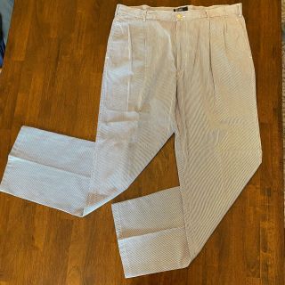 Vintage Polo Ralph Lauren Seersucker Pants,  Made In Usa,  38x31,  Pleats