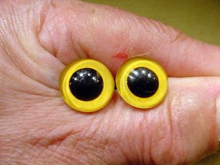 A Pair Vintage Solid Glass Eyes Size 16 Mm Teady Bear Taxidermy Age 1910 Art A84