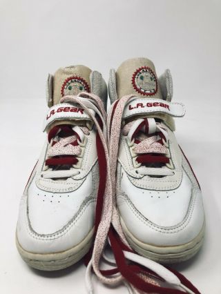 La Gear High Top Sneakers Size 7 Brats Vintage 90’s Pink White Red 665