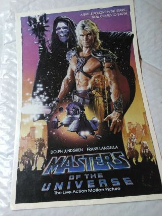 Vintage 1987 Promo Theater Fold Out Movie Masters Of The Universe - He - Man Motu