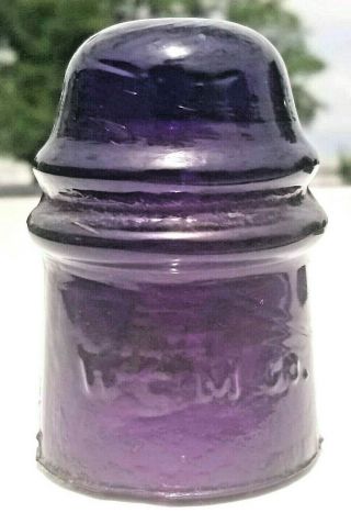 Vintage Royal Purple W.  G.  M.  Co.  Insulator 121? Wgmco,  Wgm