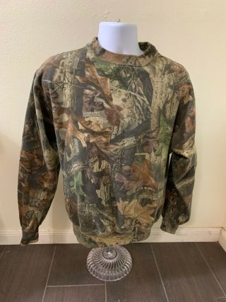 Vintage Commander Camouflage Hunting Long Sleeve Shirt Men Size Large