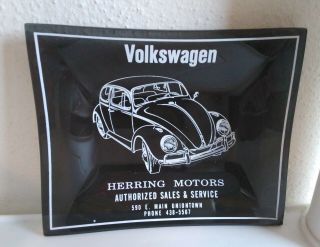 Vintage Mcm Houze Art Smoke Glass Advertising Volkswagen Pennsylvania Trinket