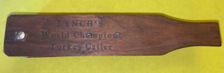 Wonderful Vintage 1958 M.  L.  Lynch World Champion Wood Box Turkey Caller W@w