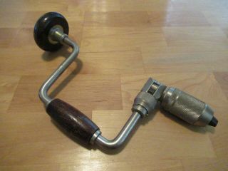 Vintage Stanley No.  965n - 8 In Ratcheting Reversible Hand Drill Auger Bit Brace