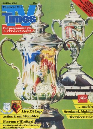 Fa Cup Everton V Watford - Kate Jackson - Vintage Tvtimes Mag 1984