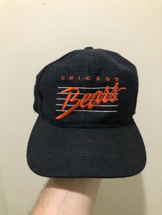 Vintage Chicago Bears Drew Pearson Youngan Split Bar Wool Snapback Hat Cap Nfl