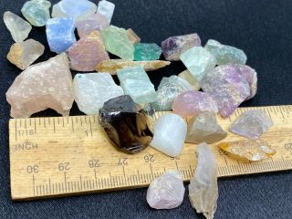 Rough Gemstones From Box Marked 