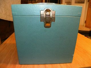 Vintage Teal Amfile Platter - Pak 45 Rpm Record Carry Case Box