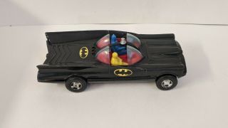Vintage Aurora 529 Plastic Batmobile With Batman And Robin Figures