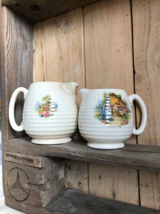 Vintage Pottery Two Beswick Jugs ‘a Somerset Cottage’ Tableware 265 - 2 265 - 3