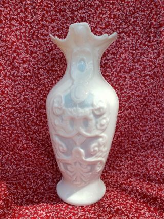 Vintage Belleek Irish Porcelain Vase With Gold Trimmed