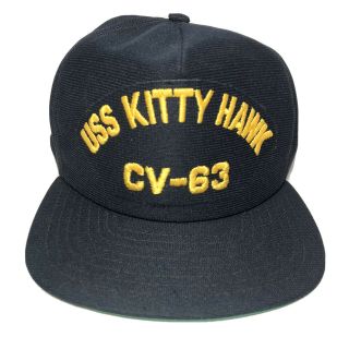 Vintage Uss Kitty Hawk Cv - 63 Baseball Trucker Hat Cap Snapback Era Usa Made
