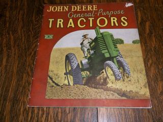 Vintage John Deere General - Purpose Tractors Brochure,  1938