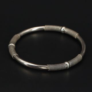 Vtg Sterling Silver - Bali Braided Rope Wrapped Bangle 7.  5 " Bracelet - 16g