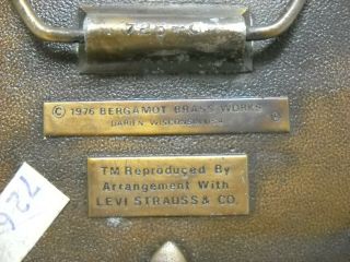 Vintage 1976 Levi Strauss & Co Gold Miner Belt Buckle NOS 3