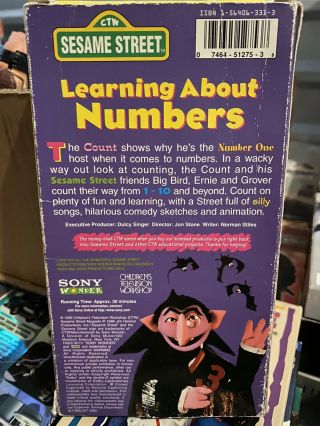 Sesame Street Learning About Numbers Vintage VHS 2