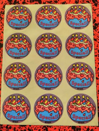 Vintage 1980s Trend Scratch And Sniff Stickers Special Cakes Raspberry Scent