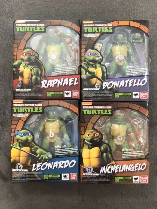 S.  H.  Figuarts Tmnt Teenage Mutant Ninja Turtles Bandai Tamashi Complete Set