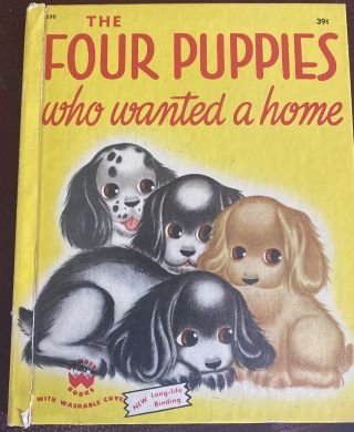 Vintage 1950 Wonder Books The Four Puppies Who Wanted A Home