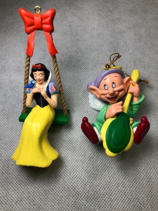 Vintage Disney Snow White 2 Christmas Ornaments