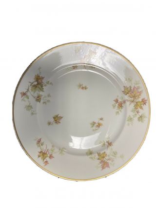 Vintage Haviland Limoges France Autumn Leaf Gold Trim Pattern 10 " Dinner Plate