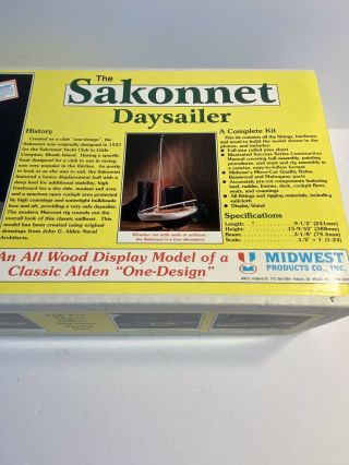 Vintage Midwest Prods.  Balsam Model Kit Unassembled “sakonnet Daysailier
