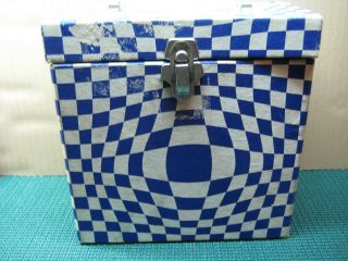 Vintage_blue & White_45 Rpm Record - - Carry - - Storage - - Tote_ 7 - 14 - B