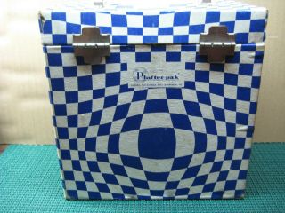 Vintage_BLUE & WHITE_45 rpm Record - - Carry - - Storage - - Tote_ 7 - 14 - B 2