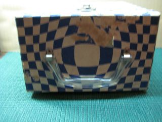 Vintage_BLUE & WHITE_45 rpm Record - - Carry - - Storage - - Tote_ 7 - 14 - B 3