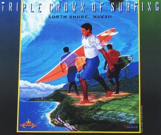 Vintage 1999 Triple Crown Of Surfing Contest Very Rare Surf Poster