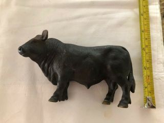 Schleich Farm Animals Black Bull Cow Steer Figure Retired Rare