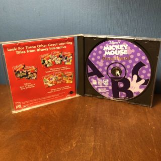 VINTAGE Disneys Mickey Mouse Pre School PC CD ROM Kids Learning Video Game CIB 2