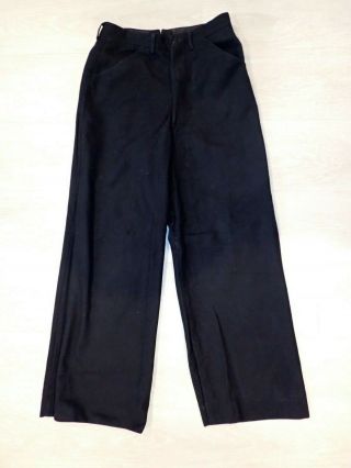 Vintage Ww2 Us Navy Usn Blue Wool Pants Size 29r 29 X 29