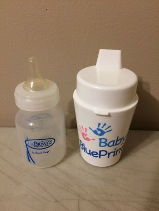 Baby Doll Bottle With Vintage Sippy Cup Hand Prints Reborn Doll Size 2 Ounce