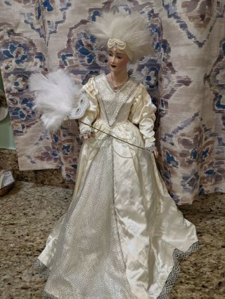 Vintage Porcelain Franklin The Snow Queen Heirloom 21” Doll