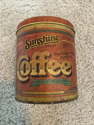Vintage Sunshine Coffee Collector Tin By Ballonoff Cleveland Ohio