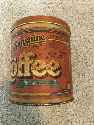 Vintage Sunshine Coffee Collector Tin by Ballonoff Cleveland Ohio 3