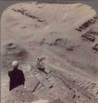 Egypt.  Looking Down The S.  W Corner Of The Great Pyramid Upon The Mastabas.  1904