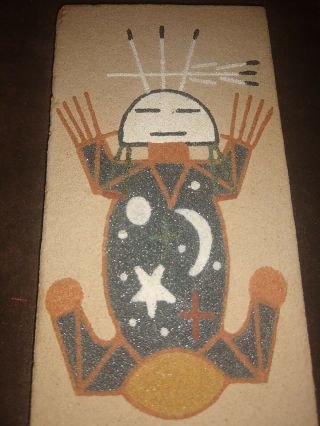 Vintage Navajo Sand Painting 1975 Father Sky Native American