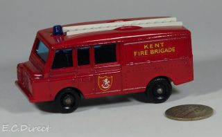 Vintage Lesney England Matchbox 57 1966 Land Rover Fire Truck Kent Brigade Loose