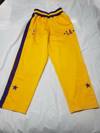 Vtg Nike Los Angeles La Lakers Purple Yellow Warm Up Pants Nba Sz Medium