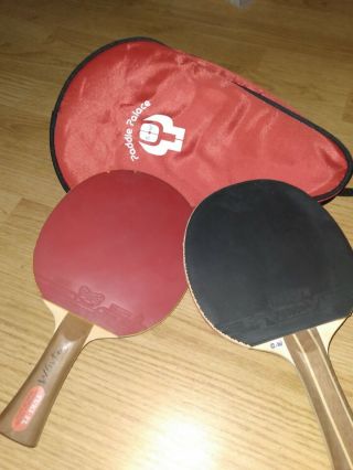 Butterfly Juic Vintage Dany3 Table Tennis Paddle.  2 Paddles With Case N Balls