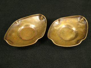Vintage Japanese Chataku Set Of 2 Tea Bowl Plates In Hammered Copper