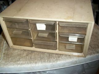 Vintage Akro Mils Pm - 9 9 Drawer Storage Bin Cabinet Nuts Bolts Crafts Plastic