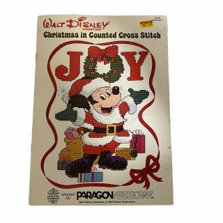 Walt Disney Characters In Counted Cross Stitch Mickey Christmas Joy 5070 Vintage